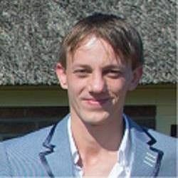 Gezicht achter Edublok (persoon)